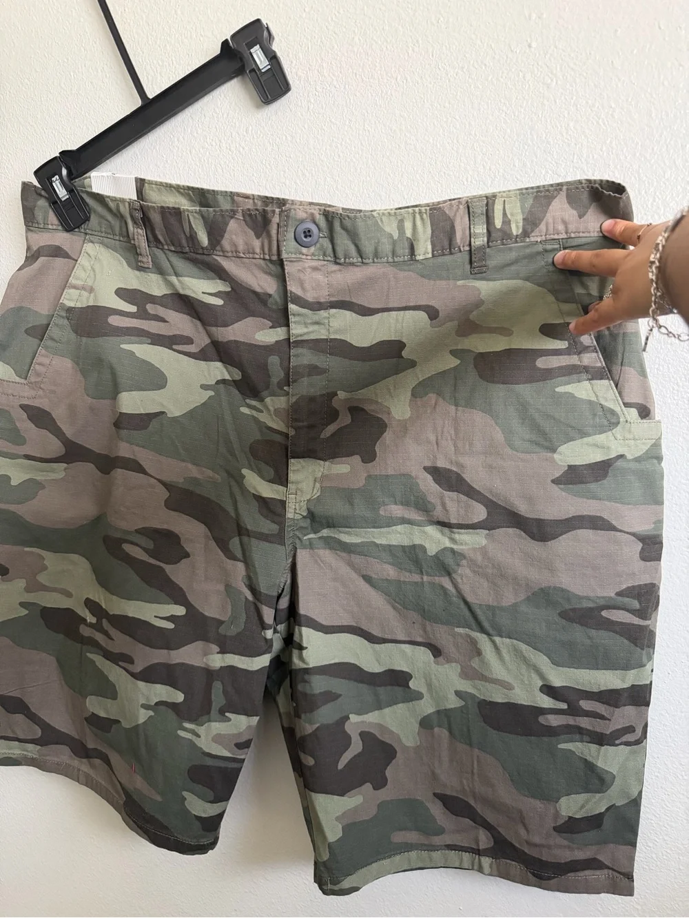 Dickies Men's Camouflage Flat Front Shorts - Olive & Brown
